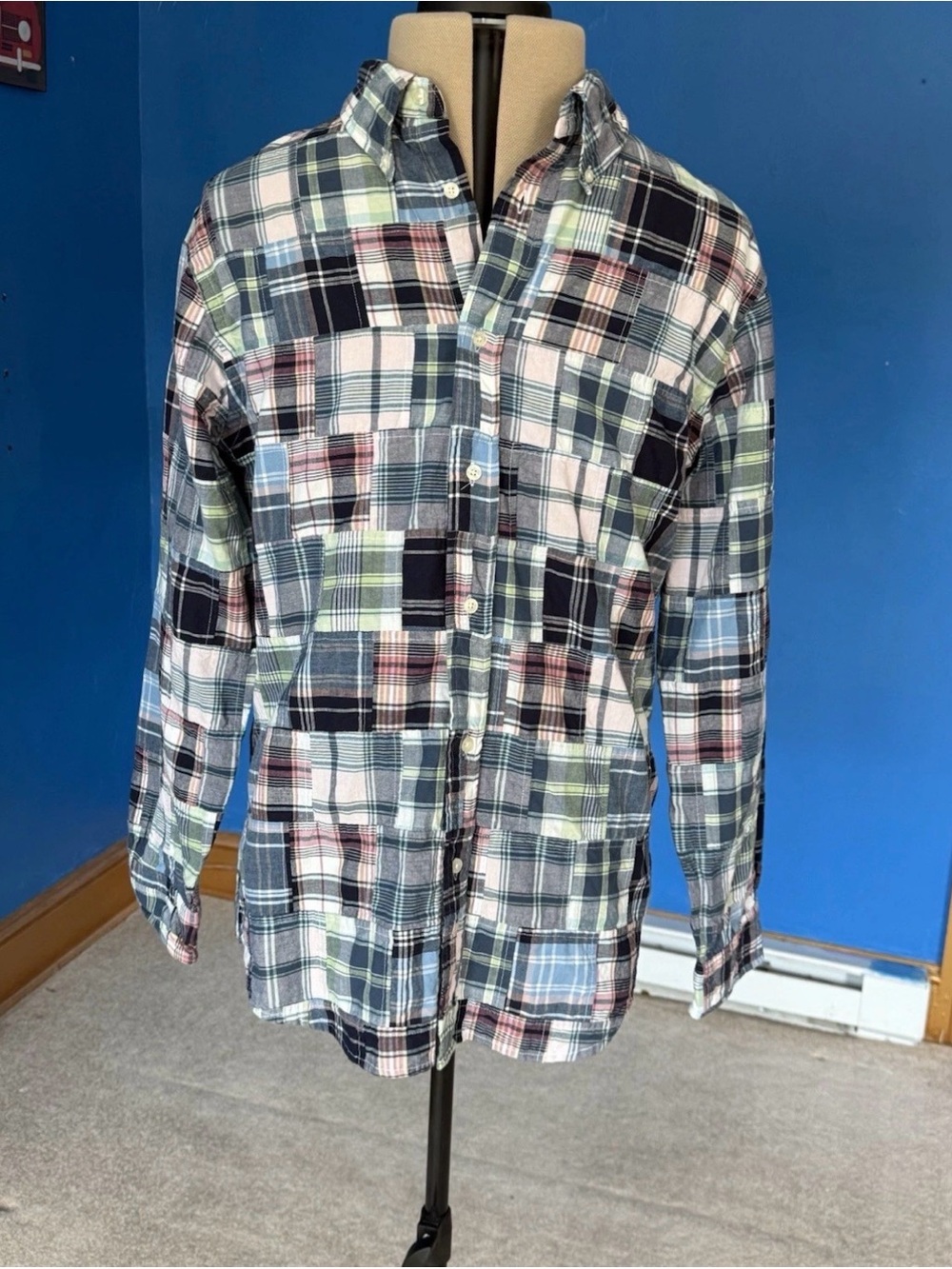 Brooks Brothers Regent Patchwork Madras Button Down Shirt XL Preppy